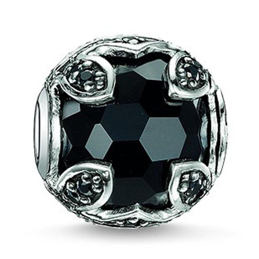 Karma Bead Lotus Black-Thomas Sabo-Swag Designer Jewelry