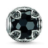 Karma Bead Lotus Black:faceted black onyx bead in sterling silver filigree setting.
