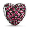 Red pave heart Karma bead charm
