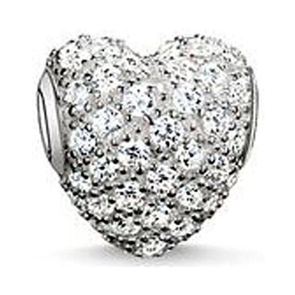 Karma Bead White Pave Heart-Thomas Sabo-Swag Designer Jewelry