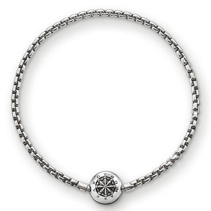 Thomas Sabo Karma Bracelet, oxidized finish, silver chain bracelet with signature charm.
