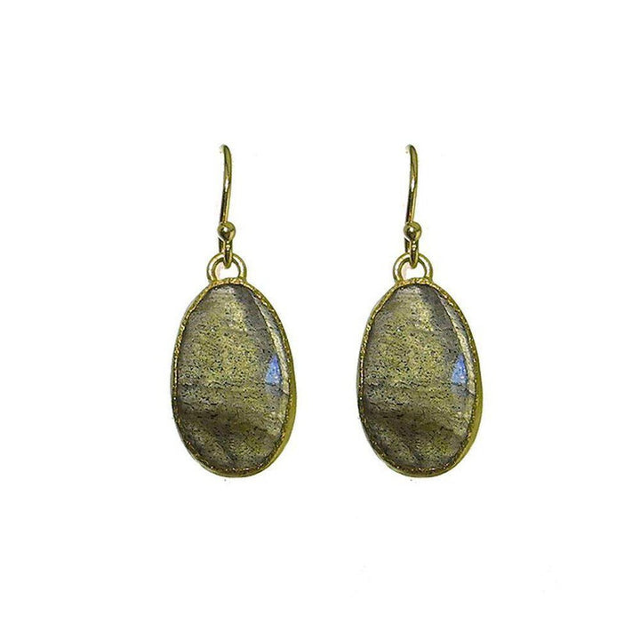 Labradorite Earrings 18k Gold-Yasuko Azuma-Swag Designer Jewelry