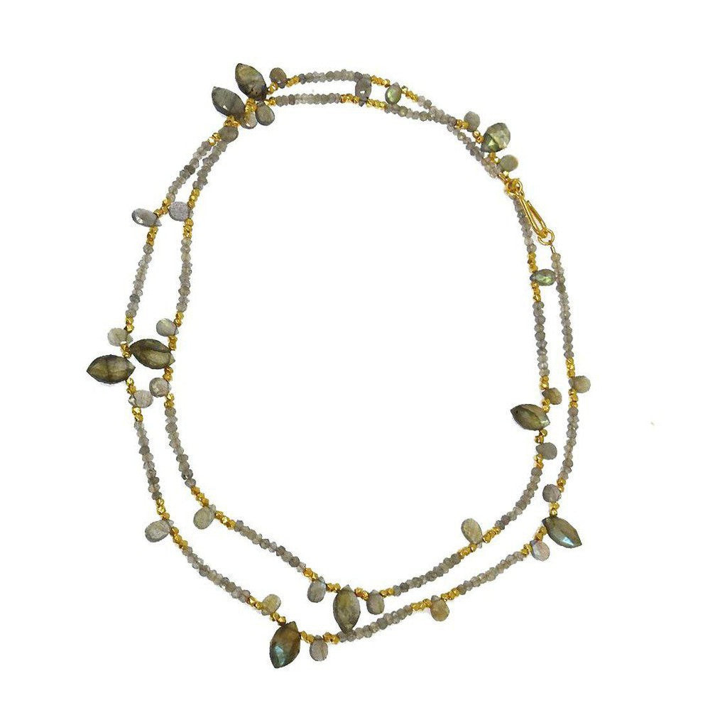 Labradorite Necklace with Marquis Accents-Robindira Unsworth-Swag Designer Jewelry