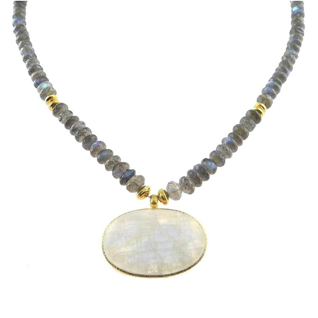 Labradorite and Moonstone Necklace-Vasant-Swag Designer Jewelry