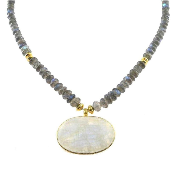 Labradorite and Moonstone Necklace-Vasant-Swag Designer Jewelry