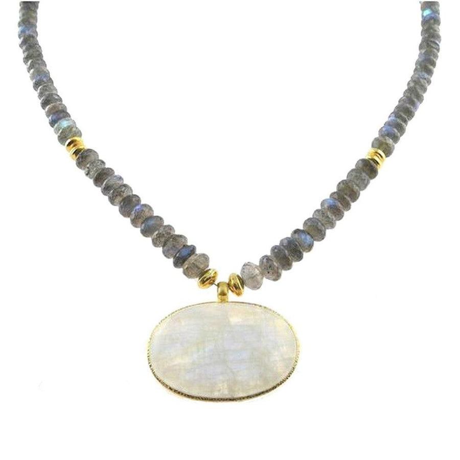 Labradorite and Moonstone Necklace-Vasant-Swag Designer Jewelry