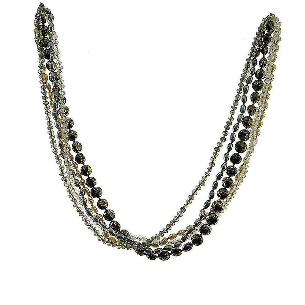 Labrodrite and Pyrite Necklace-Lena Skadesgard-Swag Designer Jewelry