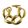 Gold large link bracelet with toggle clasp
