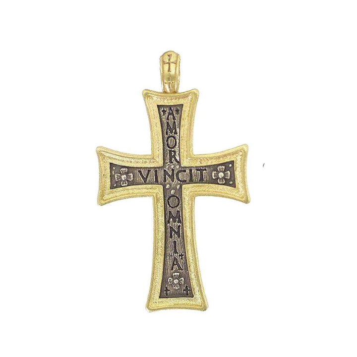 Large Ornate Flower Cross "Love Conquers All"-Erica Molinari-Swag Designer Jewelry