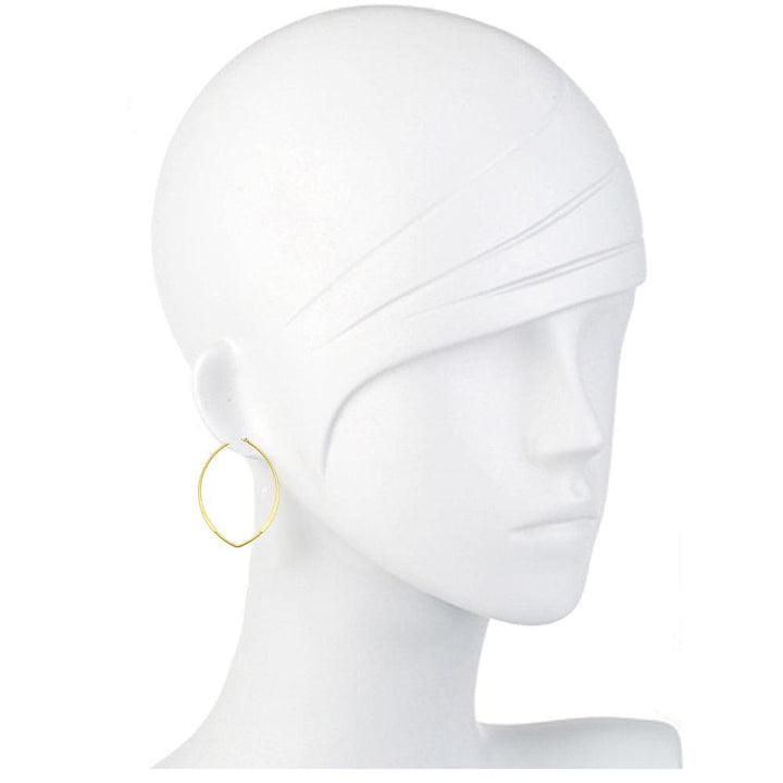 Large Oval Marquis Hoop Earring Gold-Susan Shaw-Swag Designer Jewelry