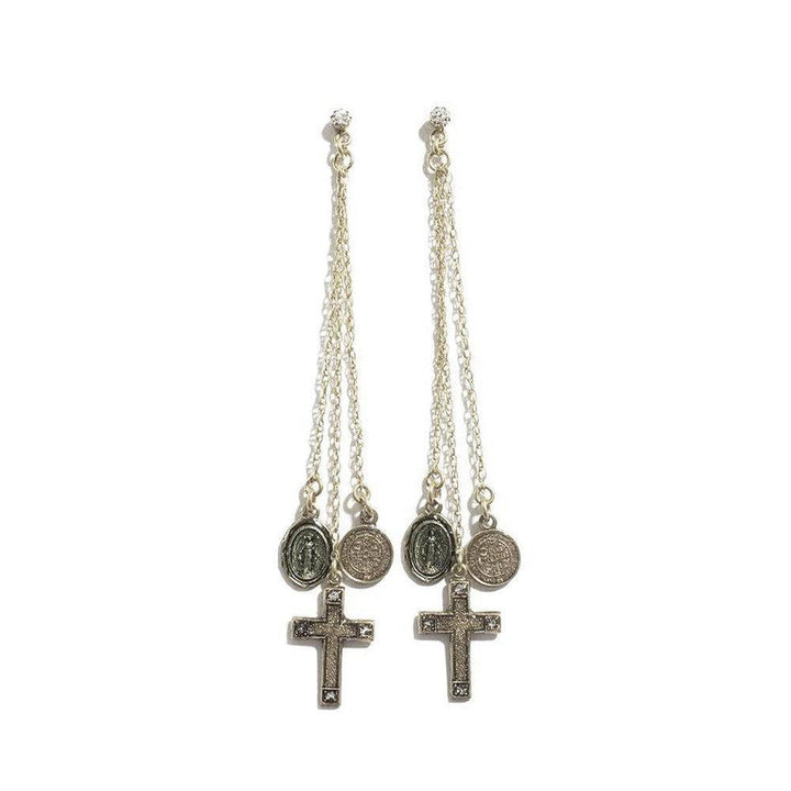 Les Celeste Chain Earrings-Virgins Saints and Angels-Swag Designer Jewelry