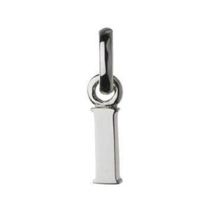 Silver letter I charm pendant
