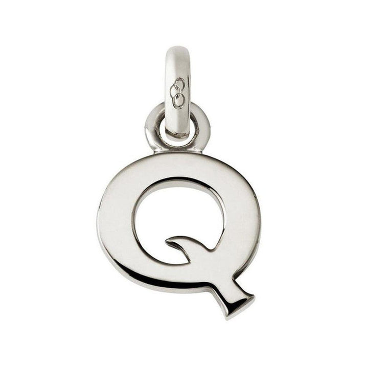 Silver letter Q charm pendant
