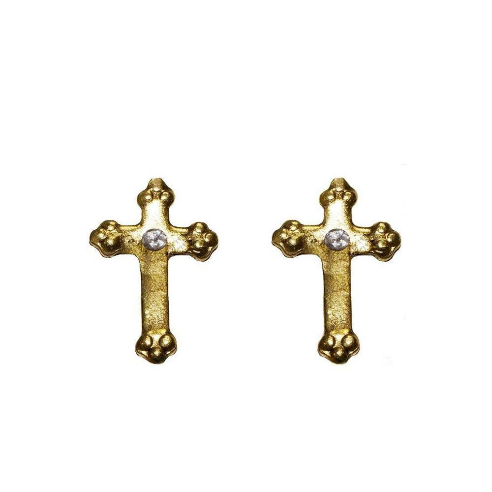 Lovers Cross Post Earrings-Virgins Saints and Angels-Swag Designer Jewelry