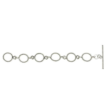 Silver necklace extender with twisted oval links and a T-bar clasp.
