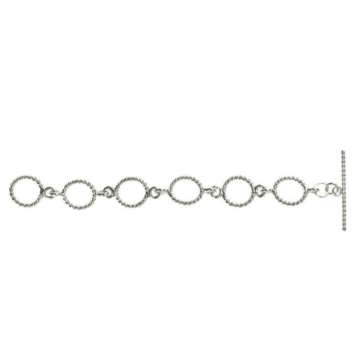 Silver necklace extender with twisted oval links and a T-bar clasp.
