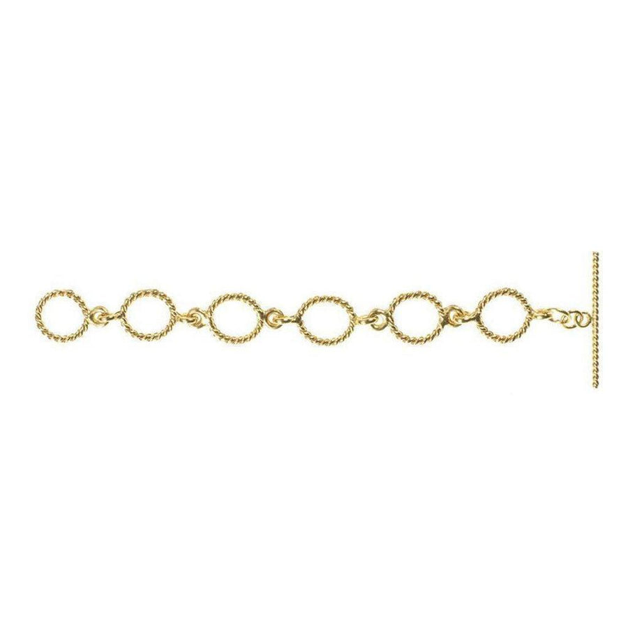 Gold or silver Magdalena necklace extender with twisted rope oval links and a toggle clasp.
