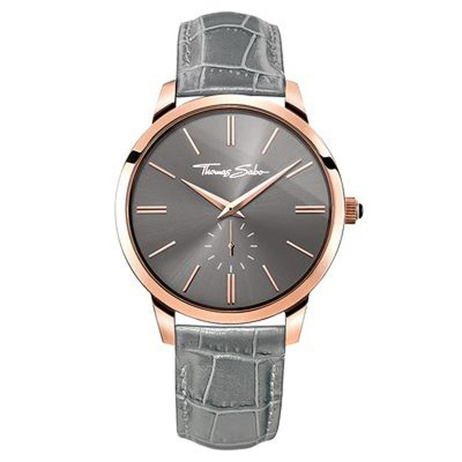 Mens Grey Leather Watch-Thomas Sabo-Swag Designer Jewelry