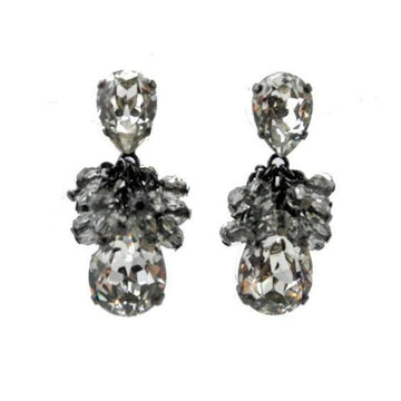 Midnight Lace crystal earrings:  Sparkling teardrop & cluster design.
