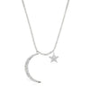 Diamond Moon & Star necklace in white gold
