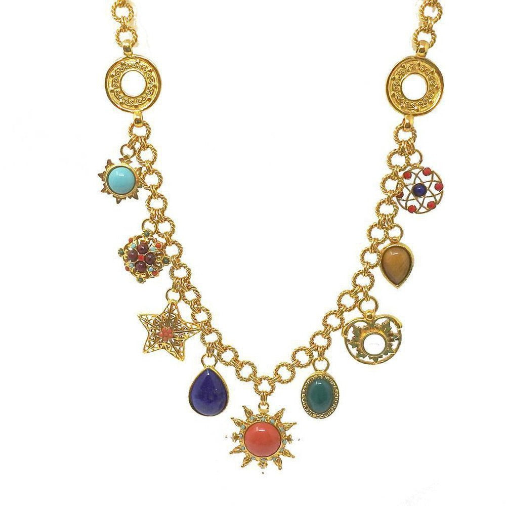 Multi Charm Link Necklace-Jose Maria Barrera-Swag Designer Jewelry