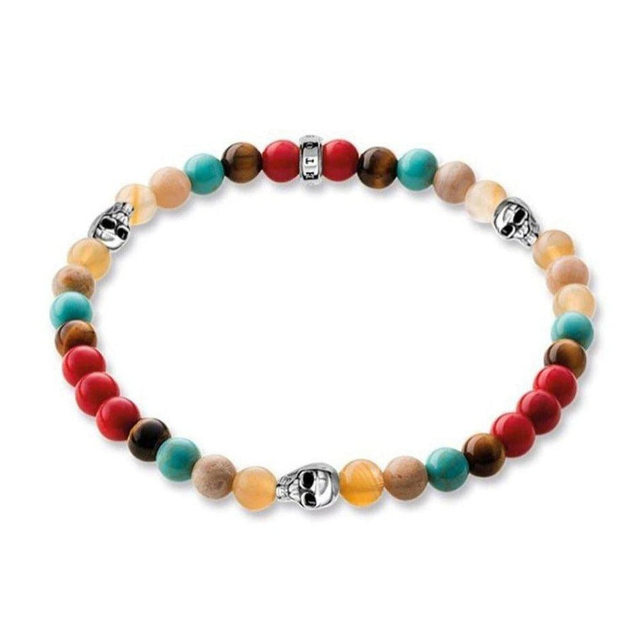 Multi Color Bracelet with Skulls-Thomas Sabo-Swag Designer Jewelry