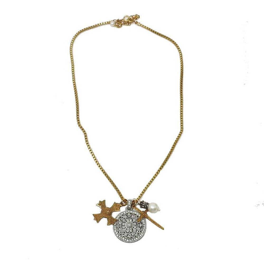 Multi Cross Necklace-Andrea Barnett-Swag Designer Jewelry