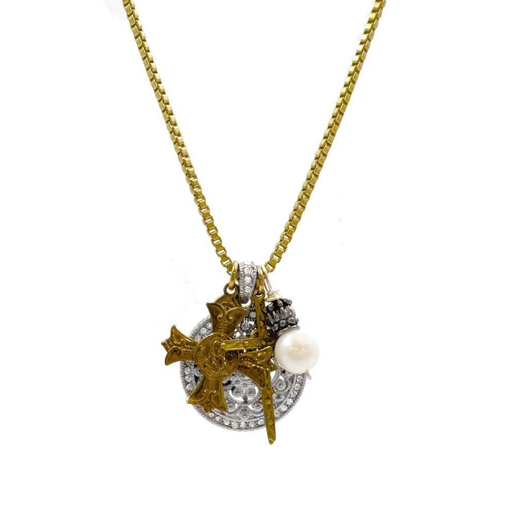 Multi Cross Necklace-Andrea Barnett-Swag Designer Jewelry