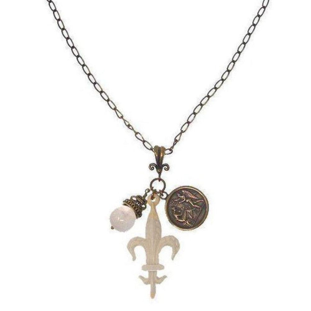 Necklace Fleur de Lis charm-Extasia-Swag Designer Jewelry