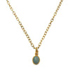 Oval turquoise pendant necklace with gold chain
