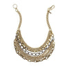 Paige Novick GM gold multi-layered chain necklace:  Statement necklace featuring gold and gunmetal chains, perfect for adding edgy elegance to any outfit.
