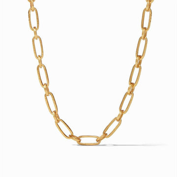 Palladio gold hammered link necklace
