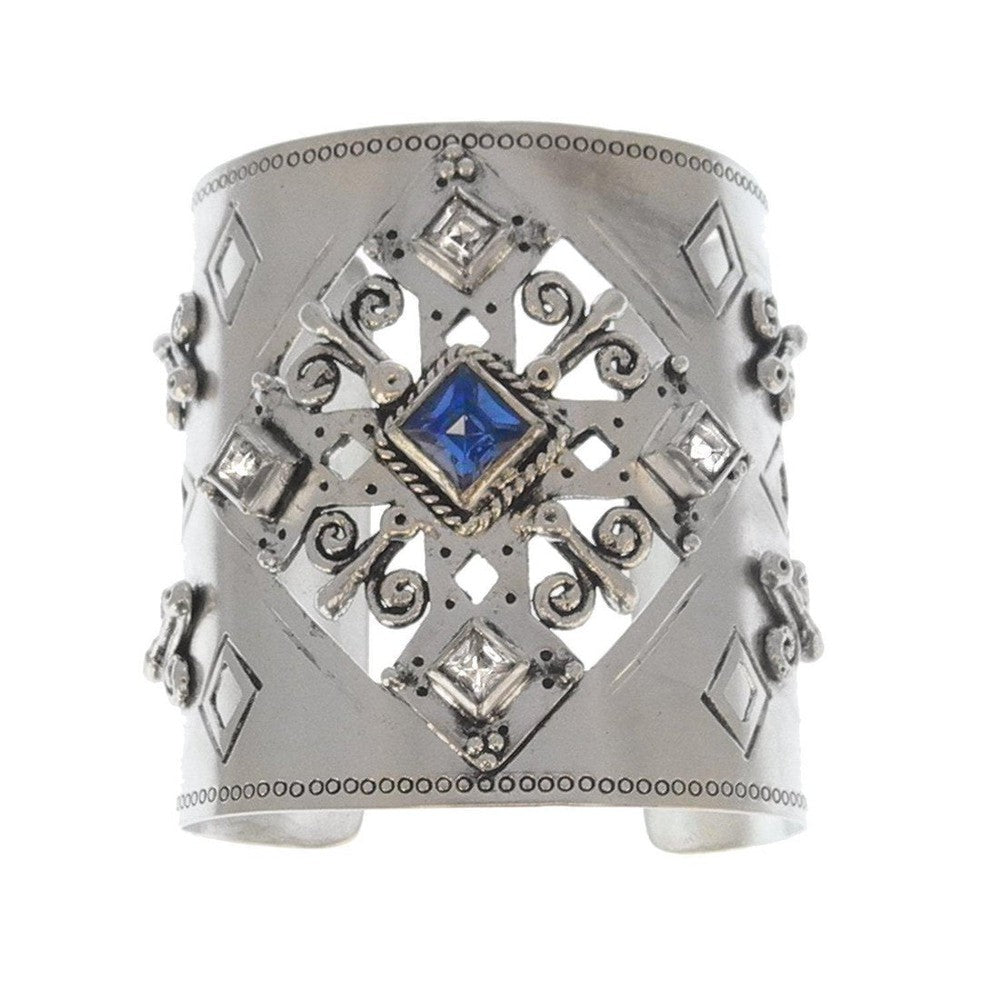 Paloma Cross Cuff Silver-Virgins Saints and Angels-Swag Designer Jewelry