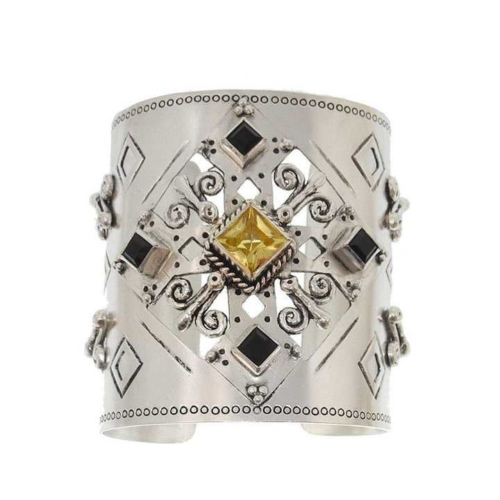 Paloma Cross Cuff Silver-Virgins Saints and Angels-Swag Designer Jewelry