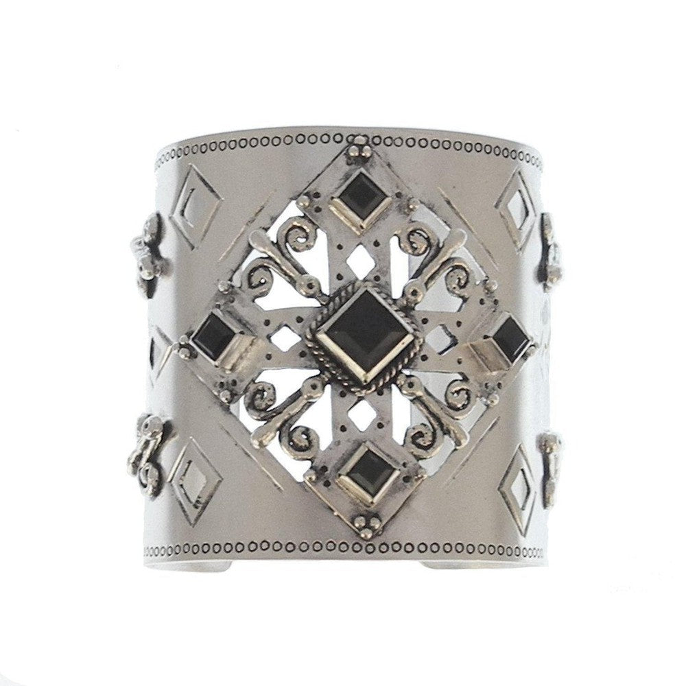 Paloma Cross Cuff Silver-Virgins Saints and Angels-Swag Designer Jewelry