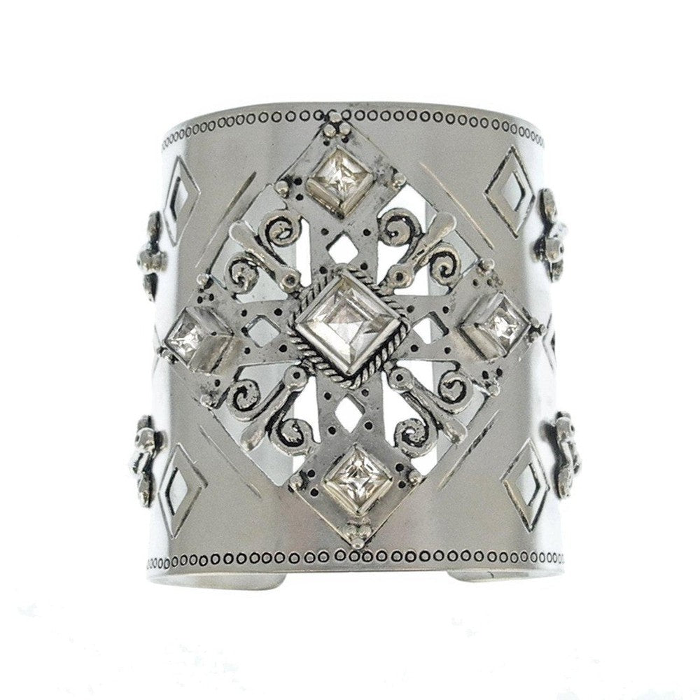 Paloma Cross Cuff Silver-Virgins Saints and Angels-Swag Designer Jewelry