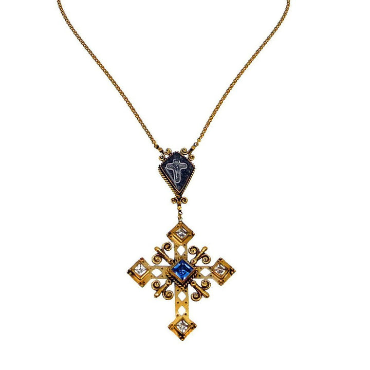 Paloma Cross Necklace-Virgins Saints and Angels-Swag Designer Jewelry