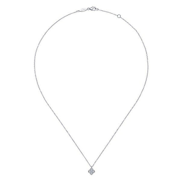 Pave Diamond Quatrefoil Necklace-Gabriel & Co-Swag Designer Jewelry