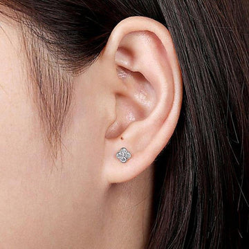 Pave Quatrefoil Studs-Gabriel & Co-Swag Designer Jewelry