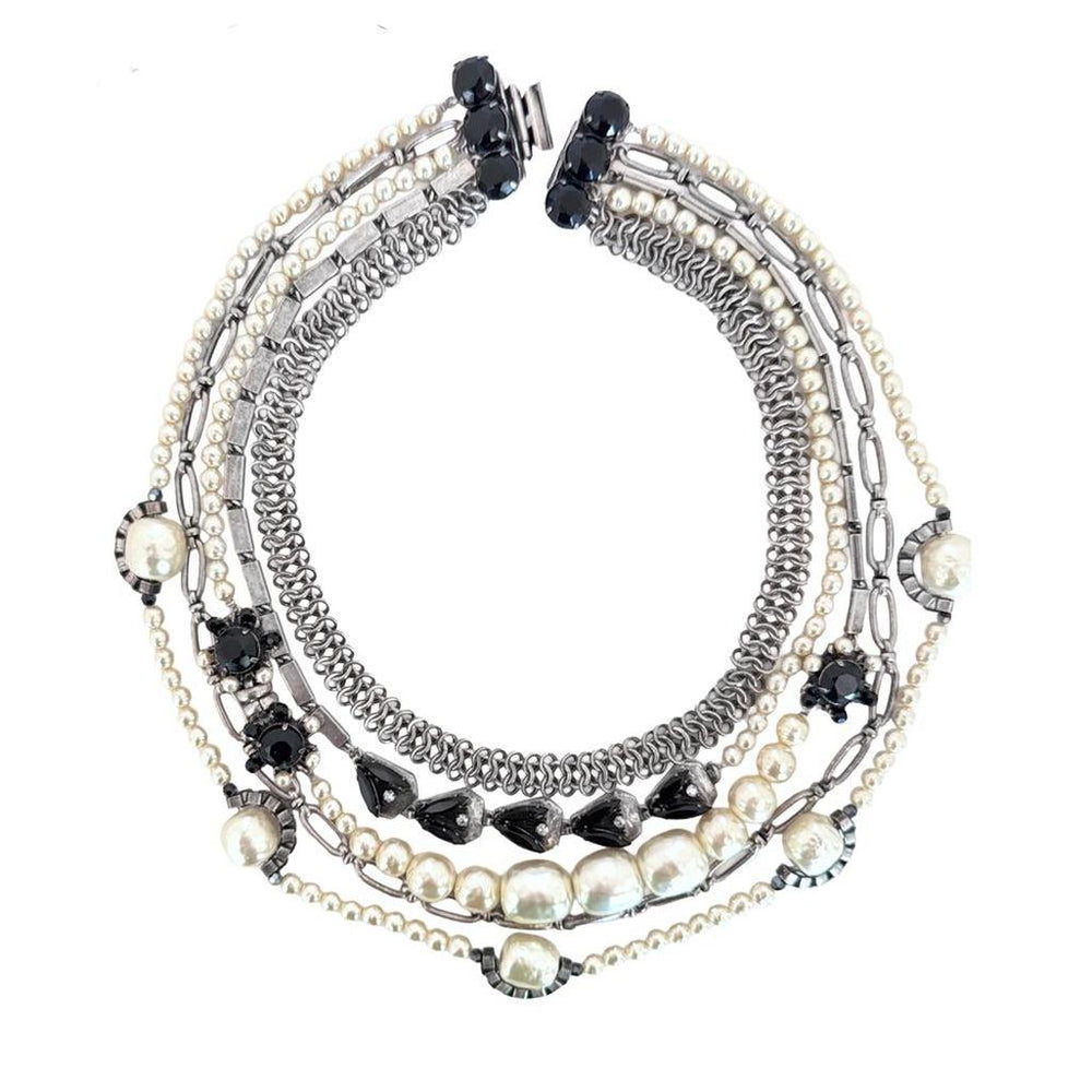 Pearl Multi Strand Necklace-Miriam Haskell-Swag Designer Jewelry