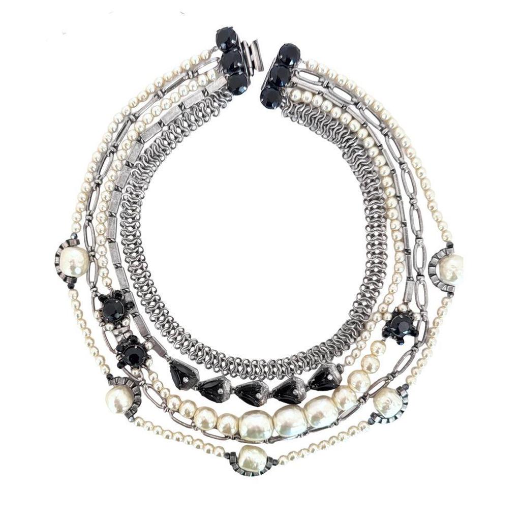 Pearl Multi Strand Necklace-Miriam Haskell-Swag Designer Jewelry