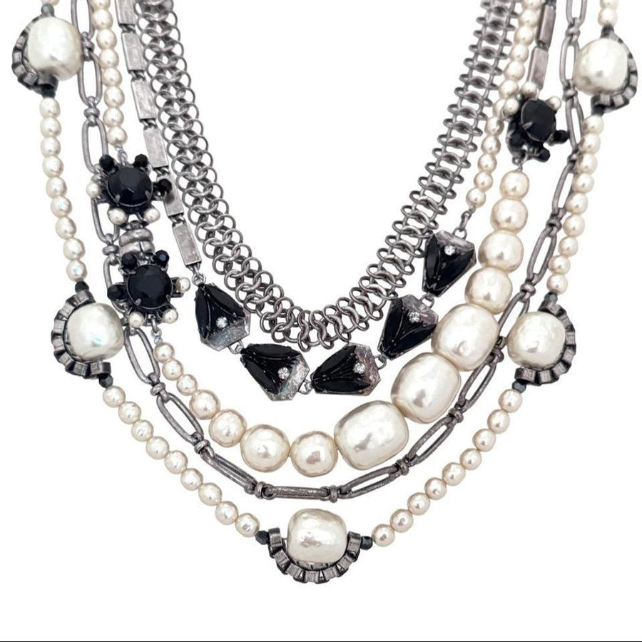 Pearl Multi Strand Necklace-Miriam Haskell-Swag Designer Jewelry