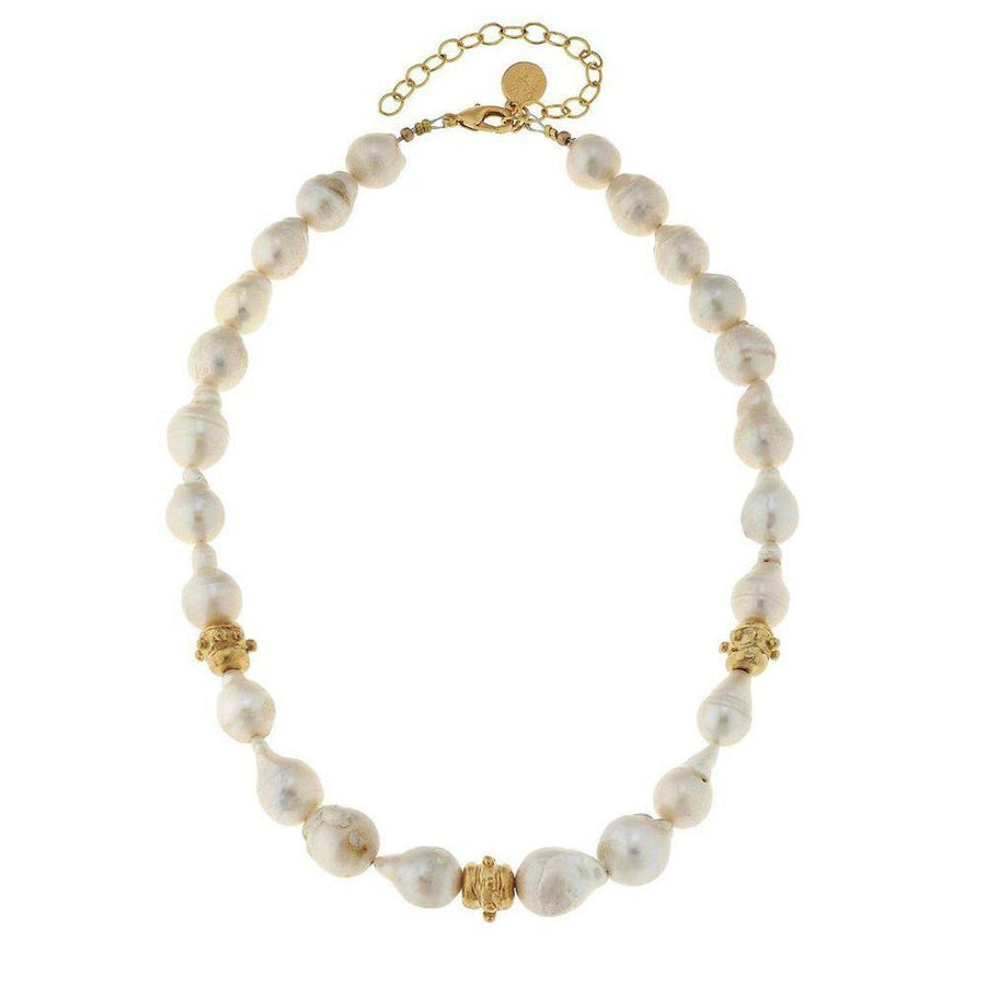 Pearl Strand with Gold Accents-Susan Shaw-Swag Designer Jewelry