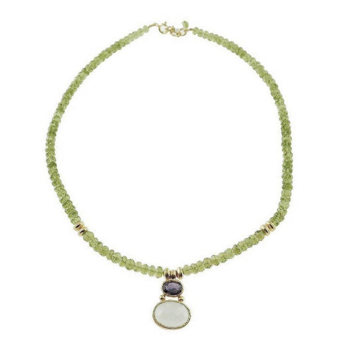 Peridot and Kyanite and Chalcedony Necklace-Vasant-Swag Designer Jewelry