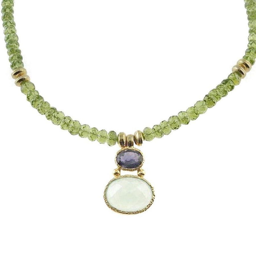 Peridot and Kyanite and Chalcedony Necklace-Vasant-Swag Designer Jewelry