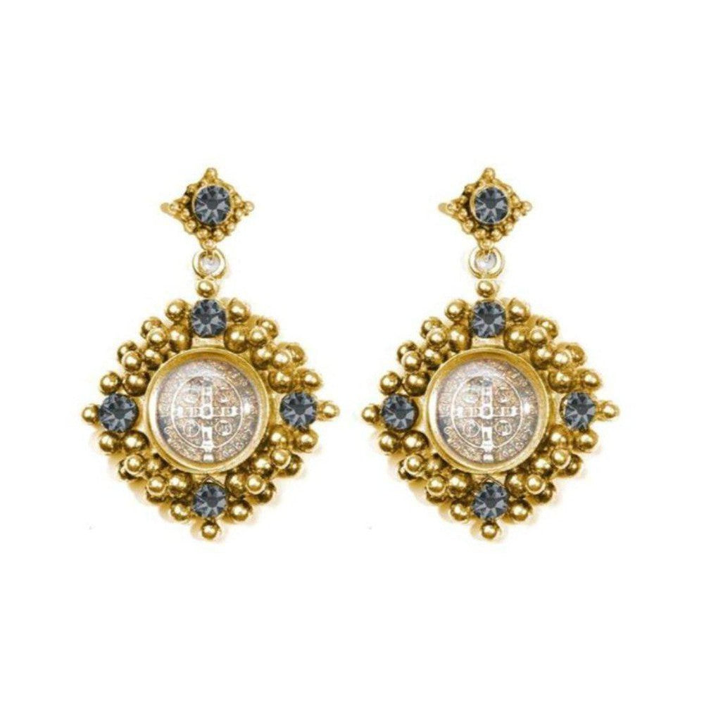 Petite Cloister Post Earrings-Virgins Saints and Angels-Swag Designer Jewelry