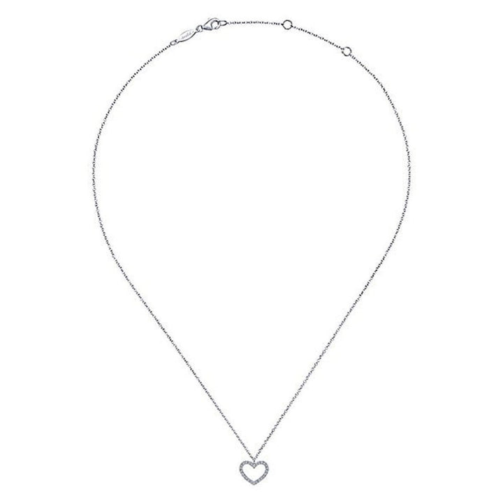 Petite Diamond Heart Necklace-Gabriel & Co-Swag Designer Jewelry