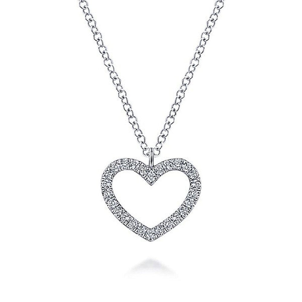 Petite Diamond Heart Necklace-Gabriel & Co-Swag Designer Jewelry