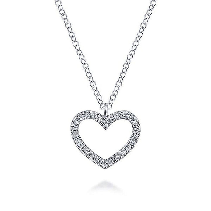 Petite Diamond Heart Necklace-Gabriel & Co-Swag Designer Jewelry