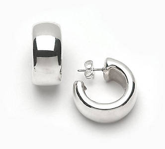 Petite Smooth Silver Hoop Earrings-Simon Sebbag-Swag Designer Jewelry